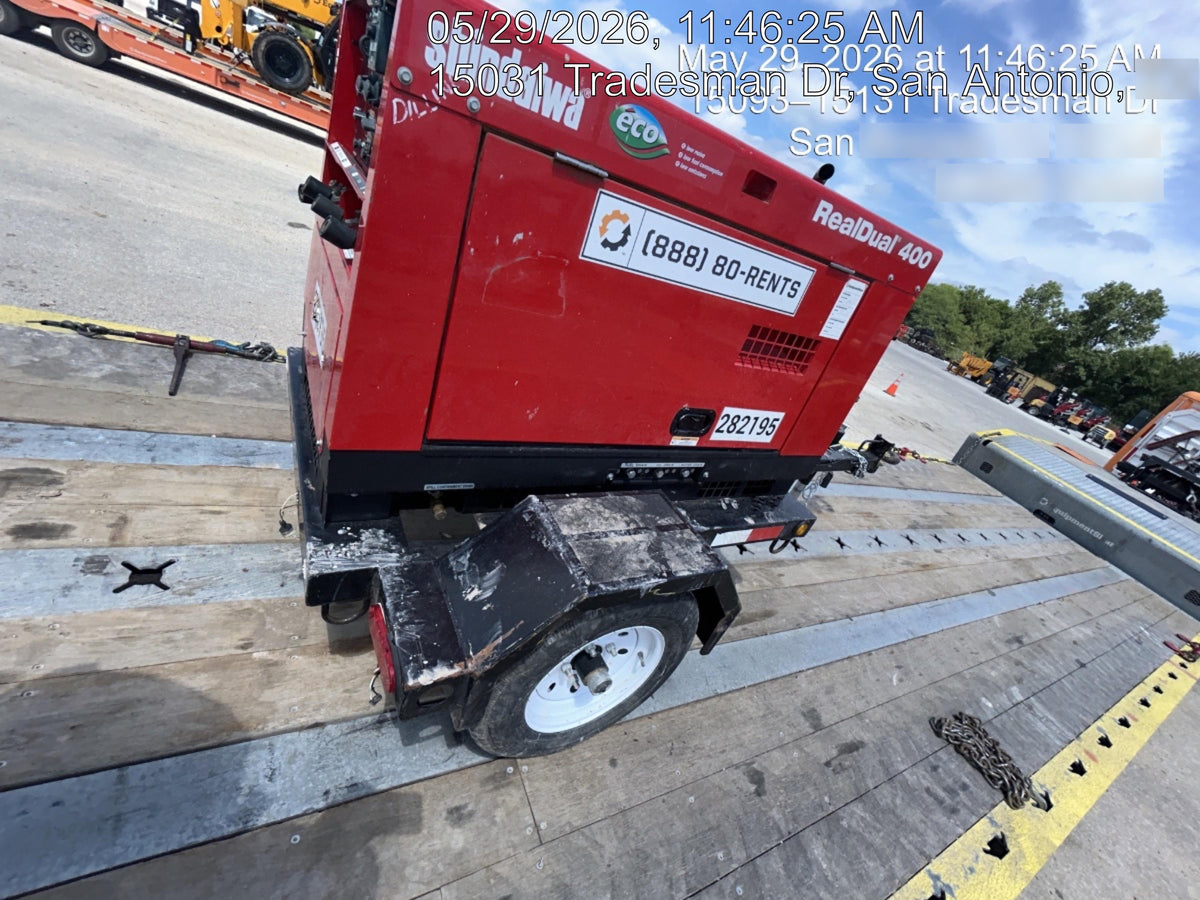2022 Shindaiwa DGW400MDL Kubota D902 Engine, 23 HP, Dual Op Welder, Wire, Arc, Droop Stick, Tig, and CC Stick Functionality, Simulphase, 3 Phase and 1 Phase Gen Output, Single Axle NB Trlr, Slr Trckl Chrg 12V 12W, Fire Ext