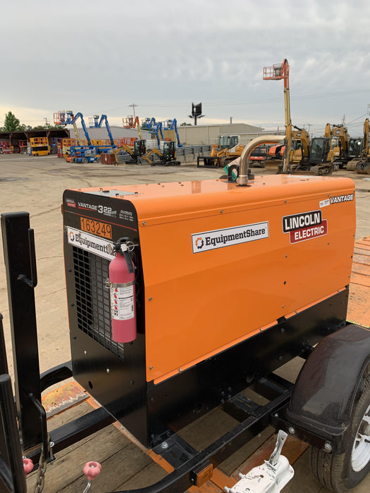 2021 Lincoln Electric Vantage 322 Vantage 322 Ready Pak 3 w/ Decals, ORANGE (includes trailer, cable rack, fender light kit) NO Telematics