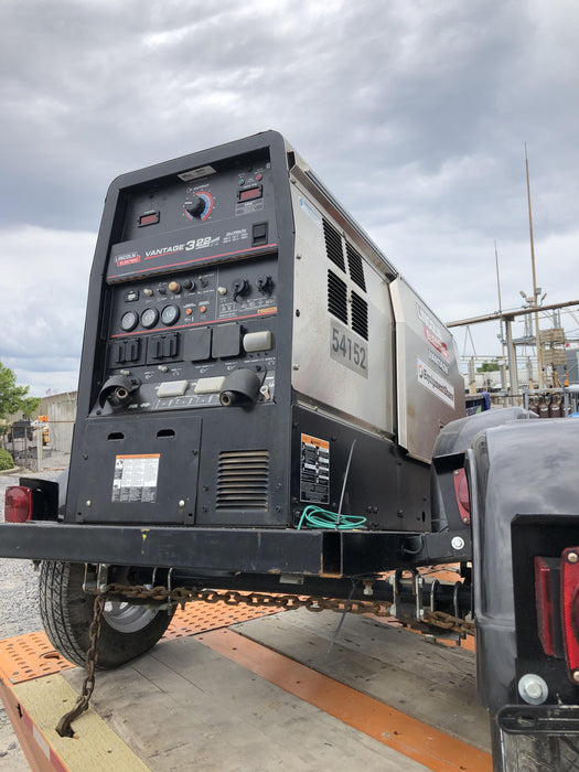 2019 Lincoln Electric Vantage 322 Welder Ready-Pak 3, Two wheel trailer, Fender and Light kit, Cable Rack