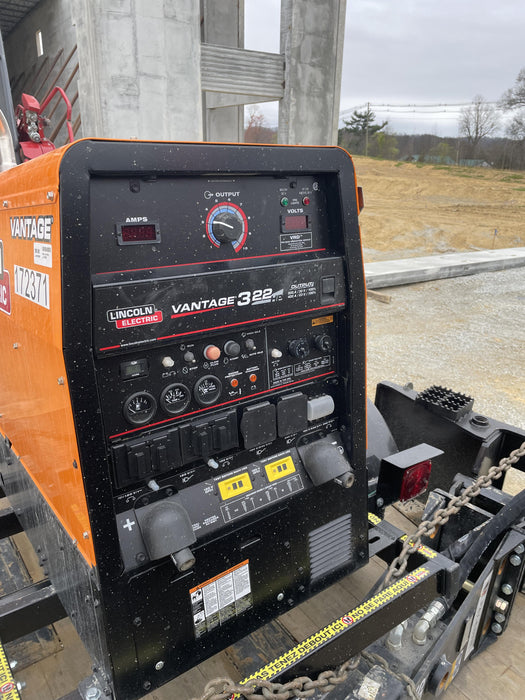 2021 Lincoln Electric Vantage 322 Vantage 322 Ready Pak 3 w/ Decals, ORANGE (includes trailer, cable rack, fender light kit) NO Telematics