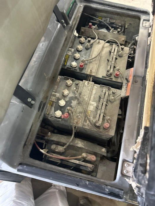 2022 Club Car CA100E Canopy, Fold down Windshield, Beacon, Back up Alarm, All-Trail Trials, HD 8 V Batteries, Trailer Hitch and Ball