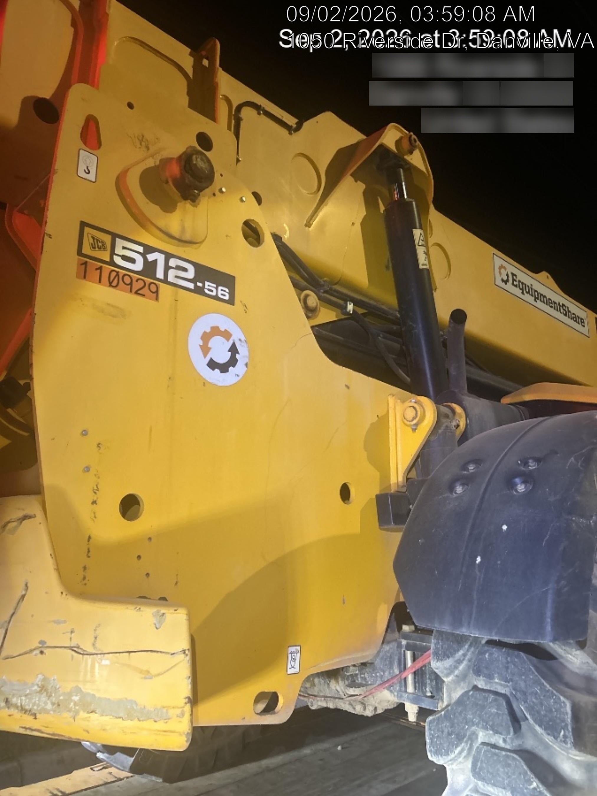 2020 JCB 512-56 Canopy, 74Hp, Solid Tires, Work Lights, Beacon, Aux Hydraulics, Back up Alarm, Lifting Eye, ES Decals