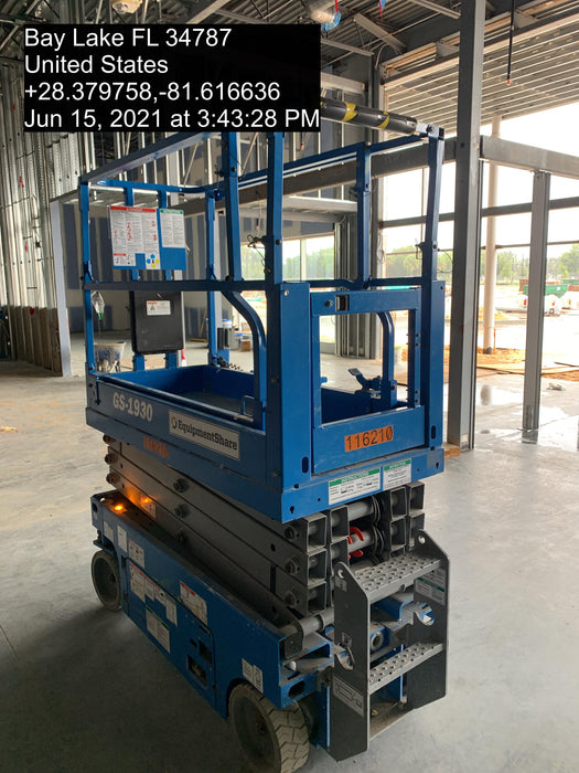 2020 Genie GS-1930 Solid Non Marking Tires, Beacon, Folding rails with half height swing gate