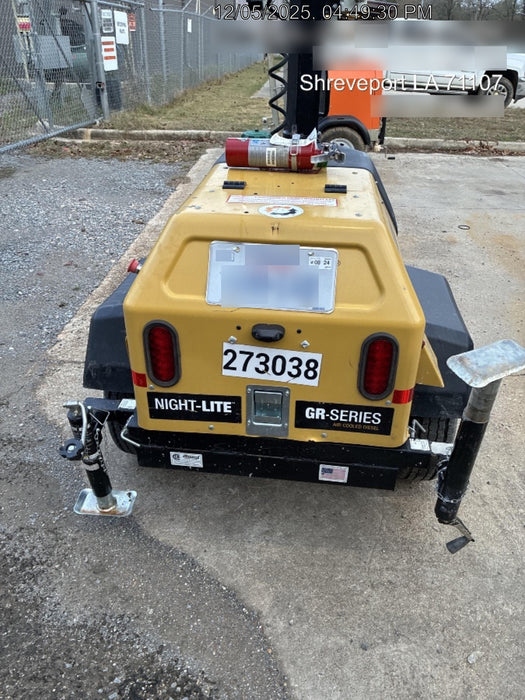 2022 Allmand NLV3GR (4) LED Light Fixture 350W, 23' Vertical Mast, 3kW Prime, Towable, ES Decals, T3