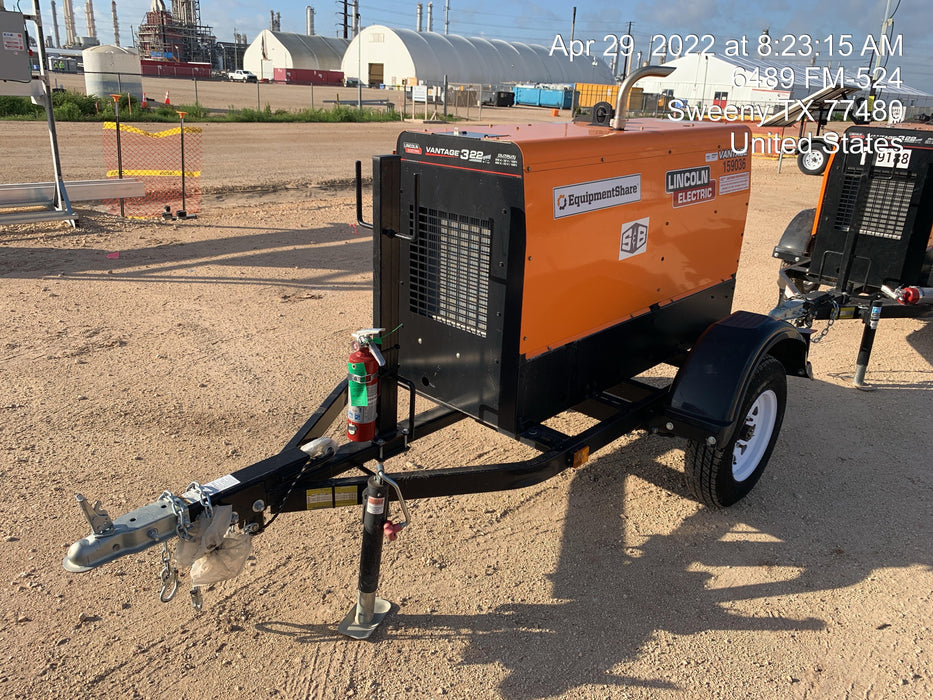 2021 Lincoln Electric Vantage 322 Vantage 322 Ready Pak 3 w/ Decals, ORANGE (includes trailer, cable rack, fender light kit) NO Telematics