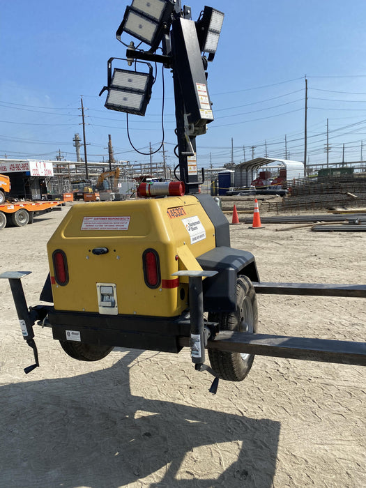 2021 Allmand NLV3GR (4) LED Light Fixture 350W, 23' Vertical Mast, 3kW Prime, Towable, Deep Sea L401, Leveling Jacks, Yanmar T4F 5.8hp