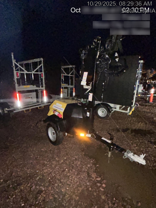 2022 Allmand NLV3GR (4) LED Light Fixture 350W, 23' Vertical Mast, 3kW Prime, Towable, Deep Sea L401, Leveling Jacks, Yanmar T4F 5.8hp