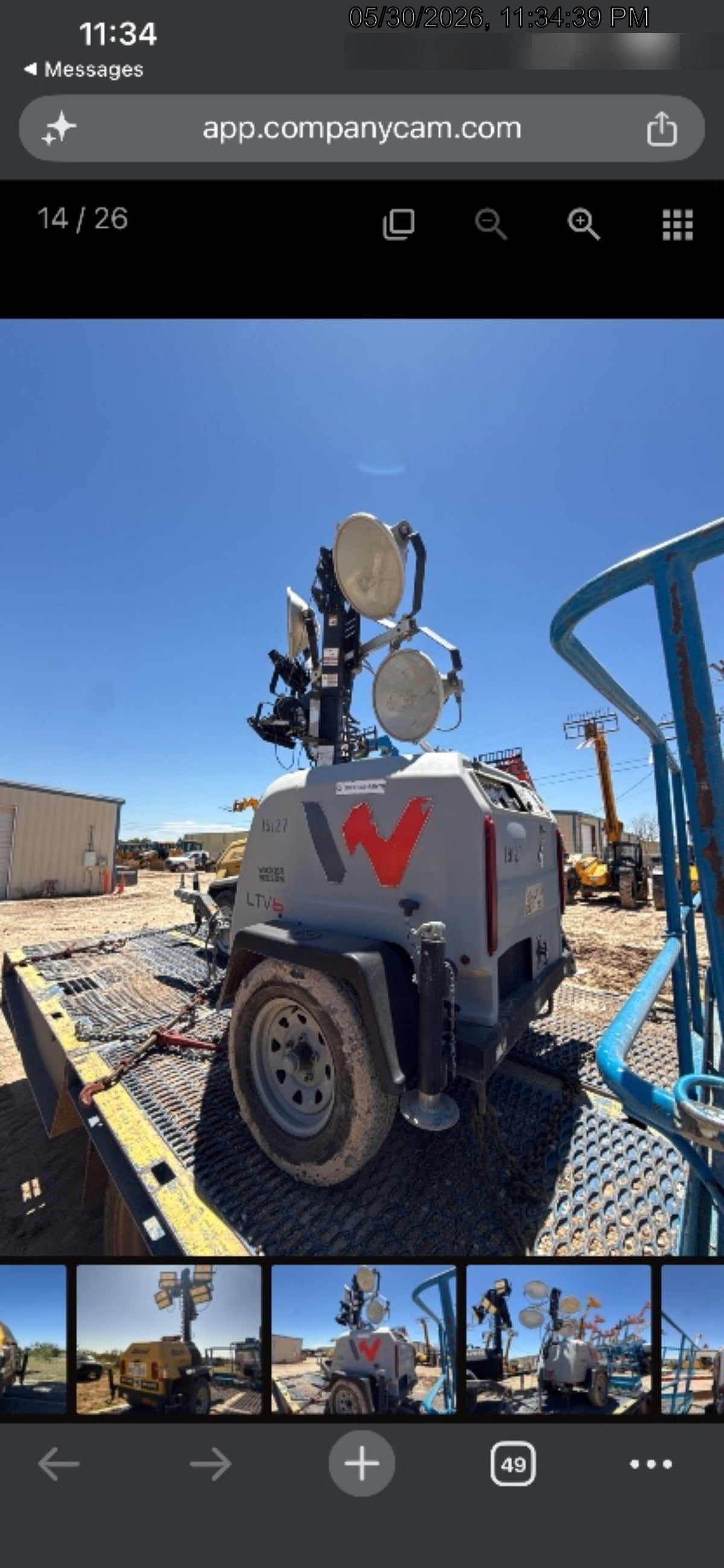 2018 Wacker Neuson LTV6L-MH Wacker Neuson LTV6L Mobile Light Tower w/Fuel Level Sensor Installed
