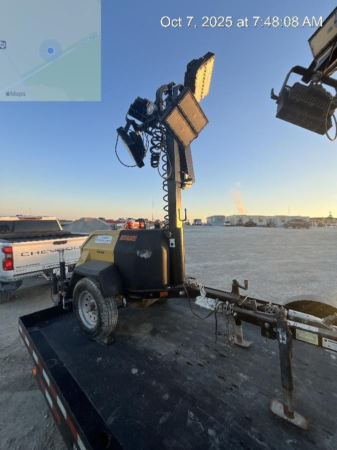 2022 Allmand NLV3GR (4) LED Light Fixture 350W, 23' Vertical Mast, 3kW Prime, Towable, ES Decals, T3