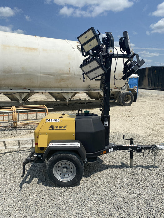 2022 Allmand NLV3GR (4) LED Light Fixture 350W, 23' Vertical Mast, 3kW Prime, Towable, Deep Sea L401, Leveling Jacks, Yanmar T4F 5.8hp