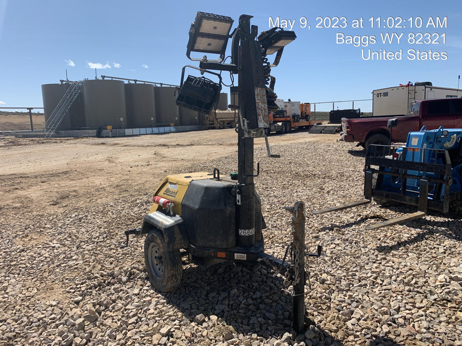 2022 Allmand NLV3GR (4) LED Light Fixture 350W, 23' Vertical Mast, 3kW Prime, Towable, ES Decals, T3