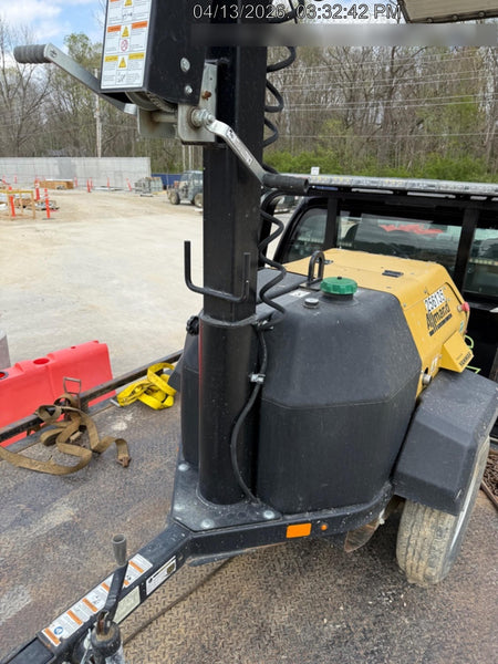 2022 Allmand NLV3GR (4) LED Light Fixture 350W, 23' Vertical Mast, 3kW Prime, Towable, ES Decals, T3