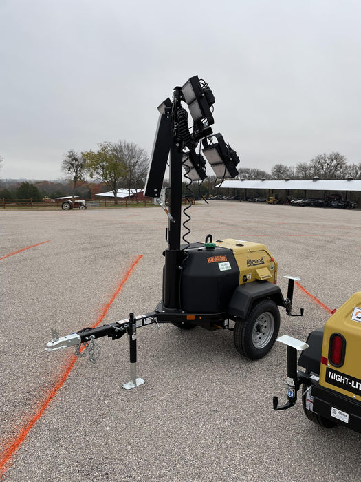 2022 Allmand NLV3GR (4) LED Light Fixture 350W, 23' Vertical Mast, 3kW Prime, Towable, ES Decals, T3