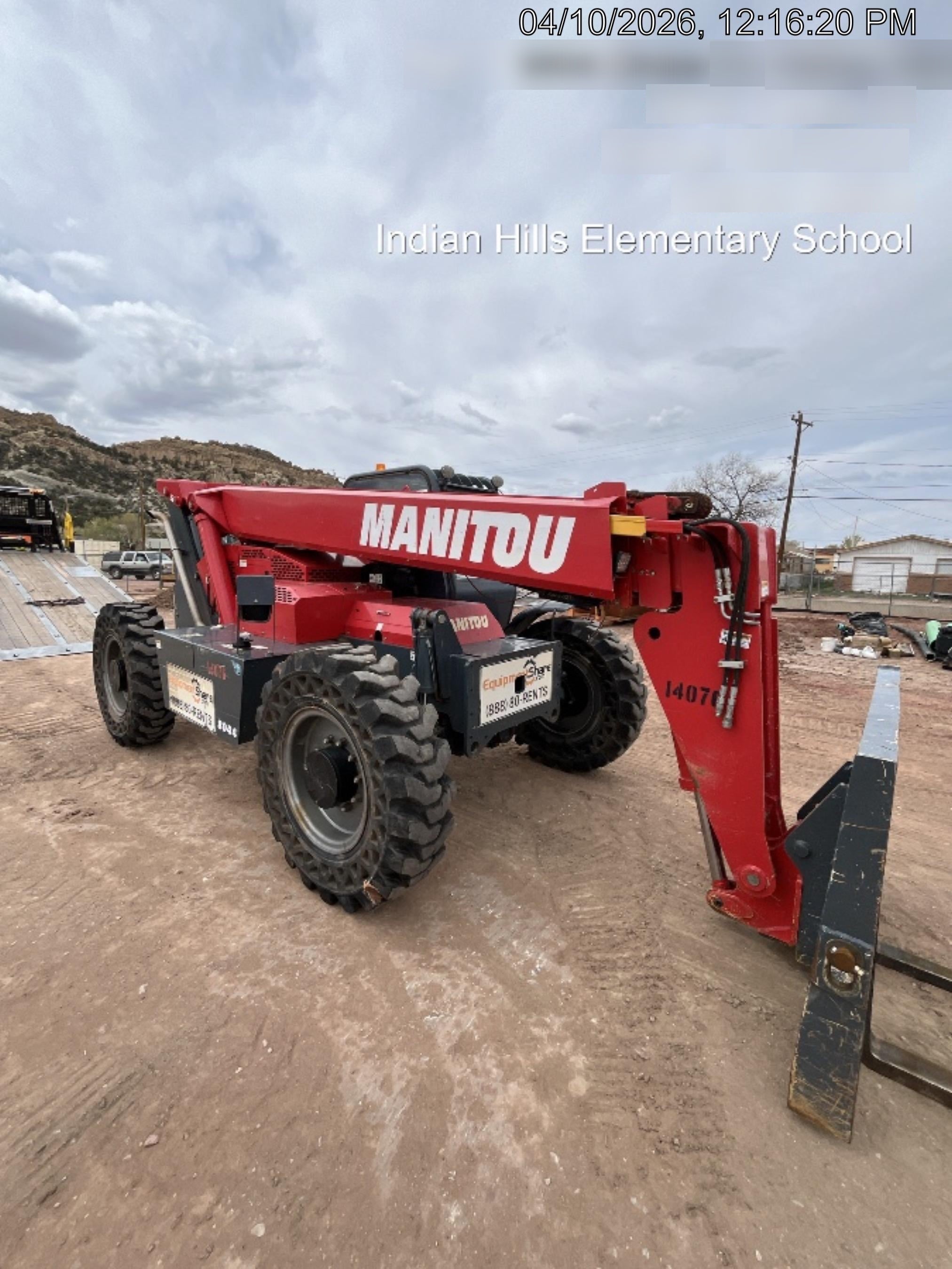 2019 Manitou MTA8044 MTA 8044 - 74 HP T4, Canopy, Worklights/Strobe, Beacon, 66" Carriage, 48" Forks, Solid Tires, Lift Hook, Aux Hydraulics