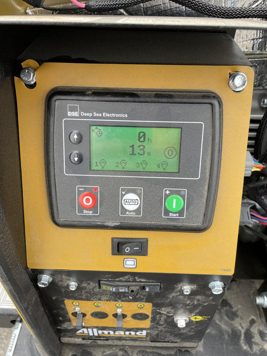 2022 Allmand NLV3GR (4) LED Light Fixture 350W, 23' Vertical Mast, 3kW Prime, Towable, Deep Sea L401, Leveling Jacks, Yanmar T4F 5.8hp