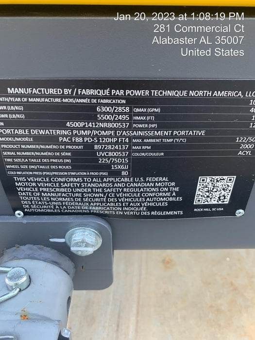 2022 ATLAS COPCO PAC F88 PD-S