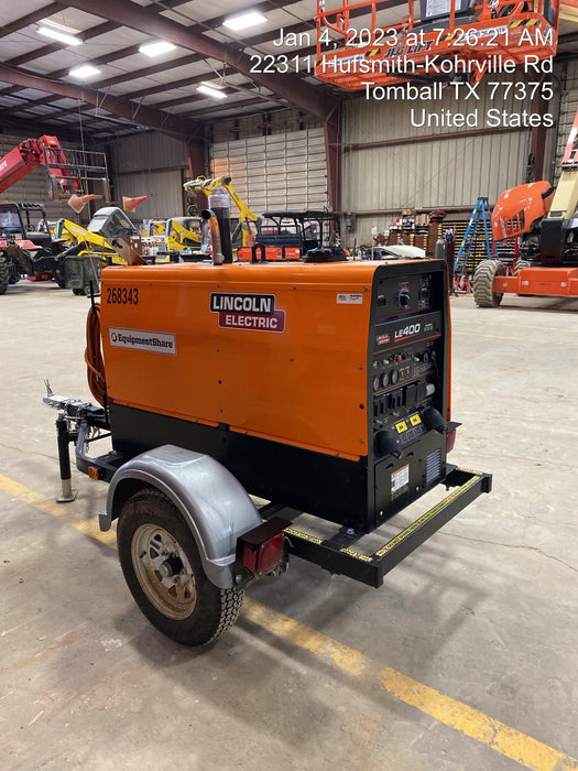 2022 Lincoln Electric LE400 Kubota V1505, Trlr, Cable Rack, Light Kit, ES Decals, T3