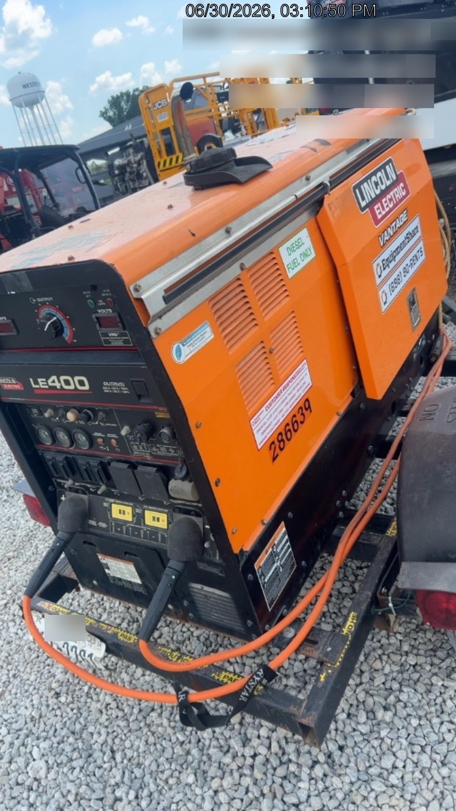 2022 Lincoln Electric LE400 Kubota V1505, Trlr, Cable Rack, Light Kit, ES Decals, T3