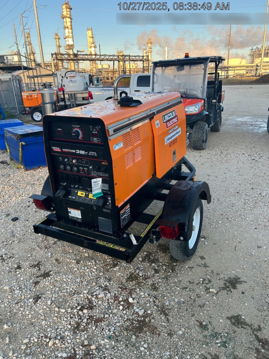 2024 Lincoln Electric Vantage 322 Welder Ready-Pak 3, Two wheel trailer, Fender and Light kit, Cable Rack, Orange