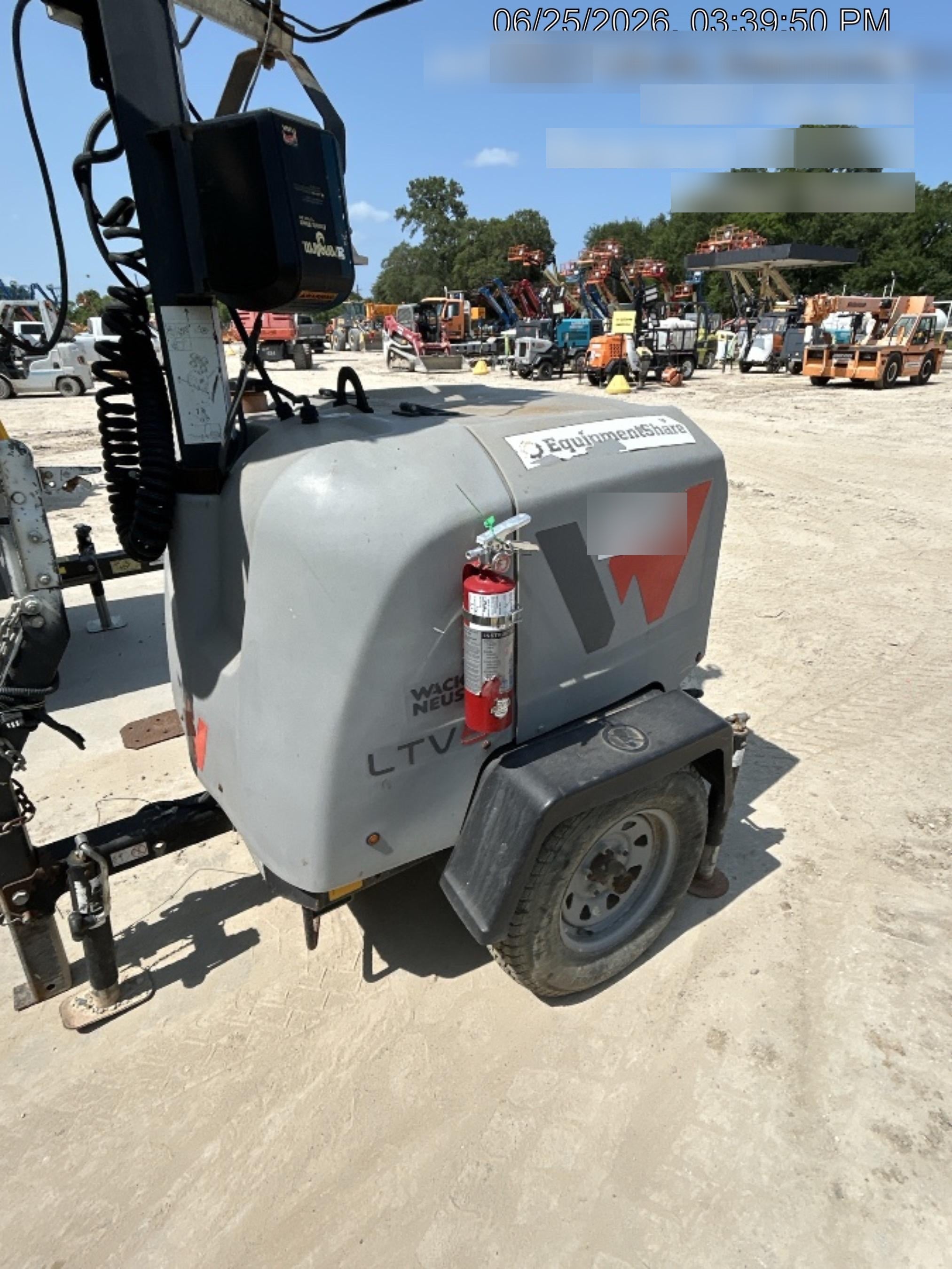 Wacker Neuson LTV6K-MH Power mast, 1100W MH, Fuel Sensors, Wiring Harness