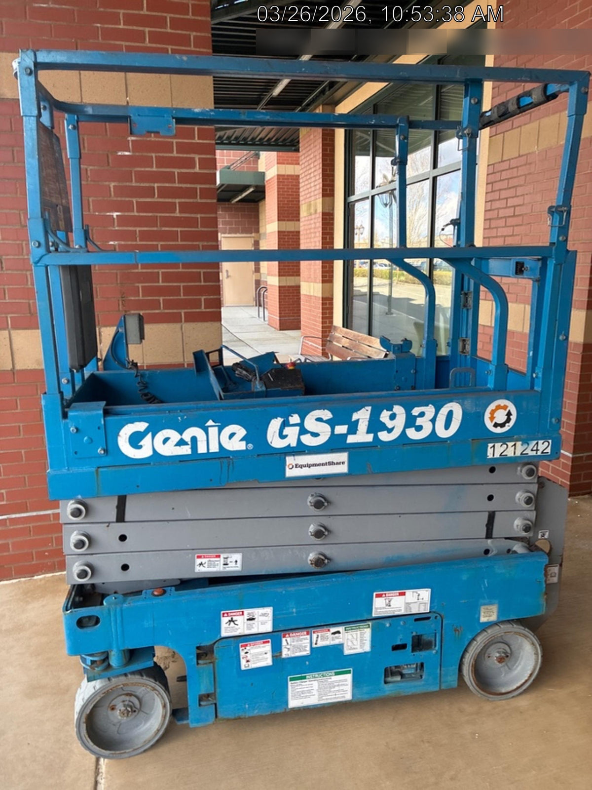 2020 Genie GS-1930 Solid Non Marking Tires, Beacon, Folding rails with half height swing gate, Telematics