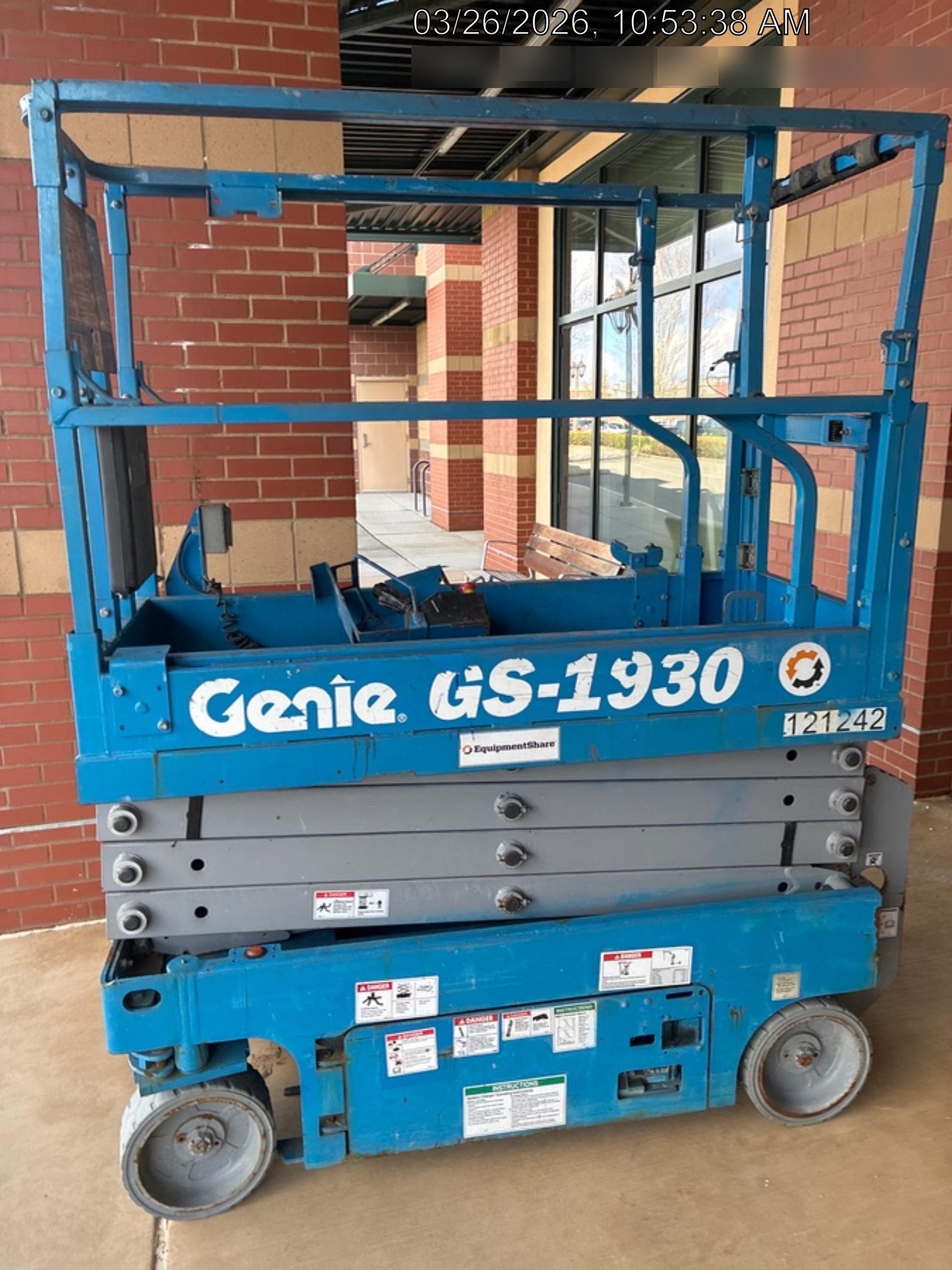 2020 Genie GS-1930 Solid Non Marking Tires, Beacon, Folding rails with half height swing gate, Telematics