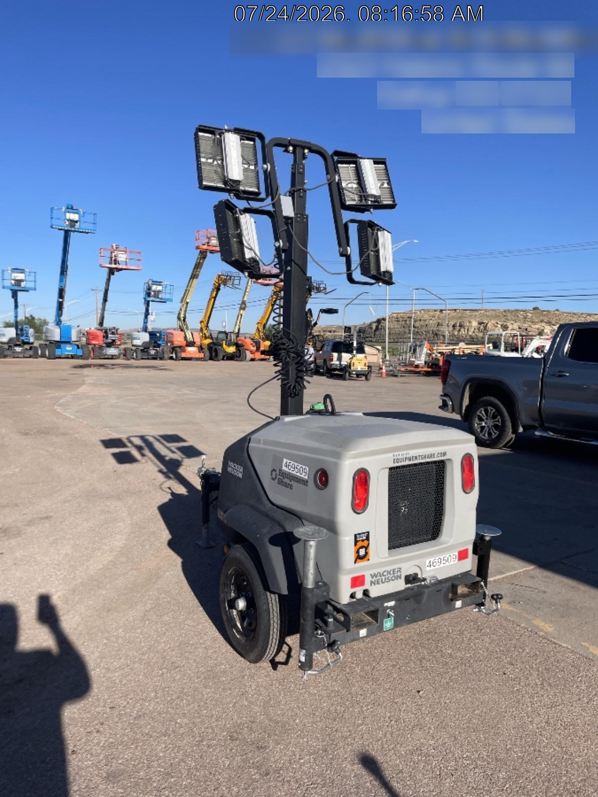 2024 Wacker Neuson LTT4 Diesel, Kohler KDW702, Deep Sea Controller, Auto Start, LED 320W, Bypass Outlet, T3