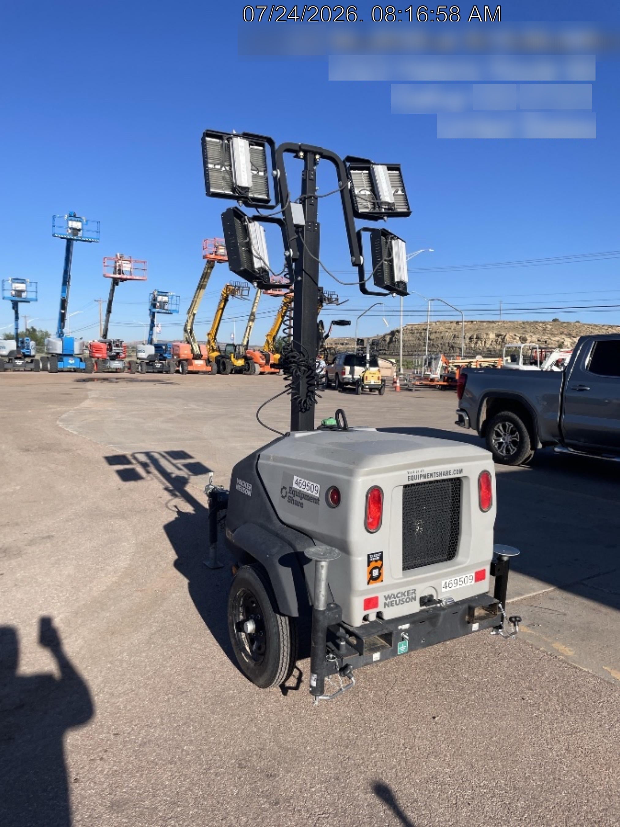 2024 Wacker Neuson LTT4 Diesel, Kohler KDW702, Deep Sea Controller, Auto Start, LED 320W, Bypass Outlet, T3