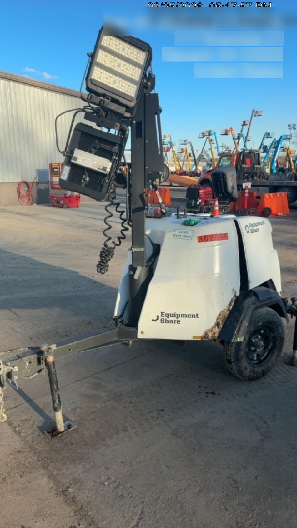 2023 Generac MLT2 Diesel, Flex Switch 120V Input, Powerzone Controller, 
(4) 320W LED Lights, 4kW Generator, 39.9 Gal Fuel Tank, 2" Ball, T3