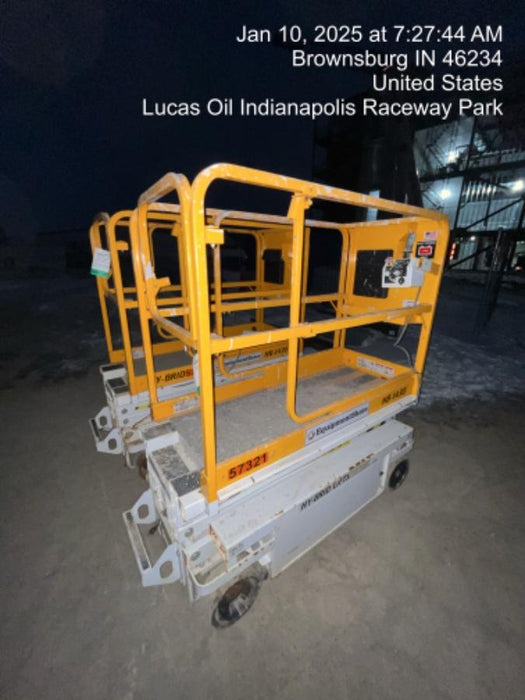 Custom Equipment HB-1430 <ul>
 <li>Hy-Brid Scissor Lift</li>
  <li>Platform capacity up to 670 lbs.</li>
  <li>Working height up to 20 ft</li>
  <li>Weighs under 1,700 lbs.</li>
  <li>Non-marking wheels </li>
</ul>