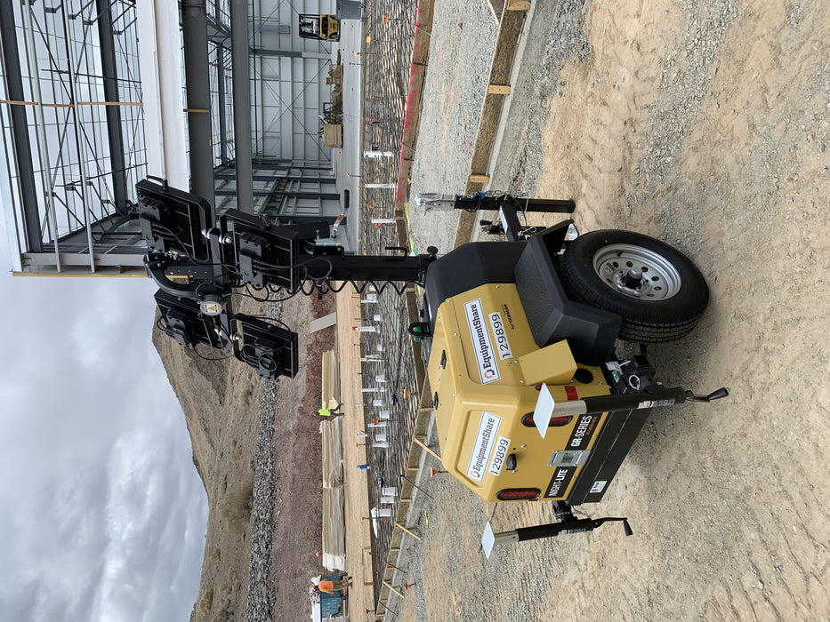 2021 Allmand NLV3GR (4) LED Light Fixture 350W, 23' Vertical Mast, 3kW Prime, Towable, Deep Sea L401, Leveling Jacks, Yanmar T4F 5.8hp