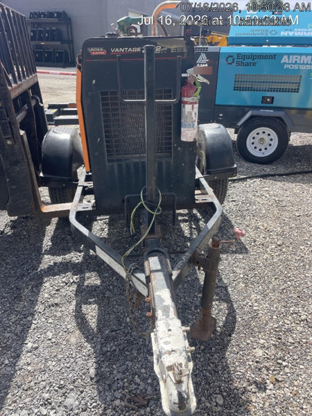 2021 Lincoln Electric Vantage 322 Vantage 322 Ready Pak 3 w/ Decals, ORANGE (includes trailer, cable rack, fender light kit) NO Telematics