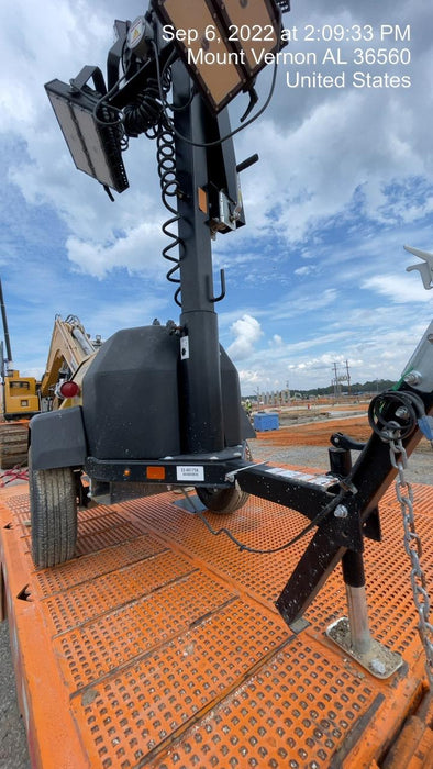 2022 Allmand NLV3GR (4) LED Light Fixture 350W, 23' Vertical Mast, 3kW Prime, Towable, Deep Sea L401, Leveling Jacks, Yanmar T4F 5.8hp