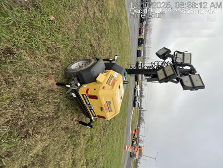2022 Allmand NLV3GR (4) LED Light Fixture 350W, 23' Vertical Mast, 3kW Prime, Towable, Deep Sea L401, Leveling Jacks, Yanmar T4F 5.8hp
