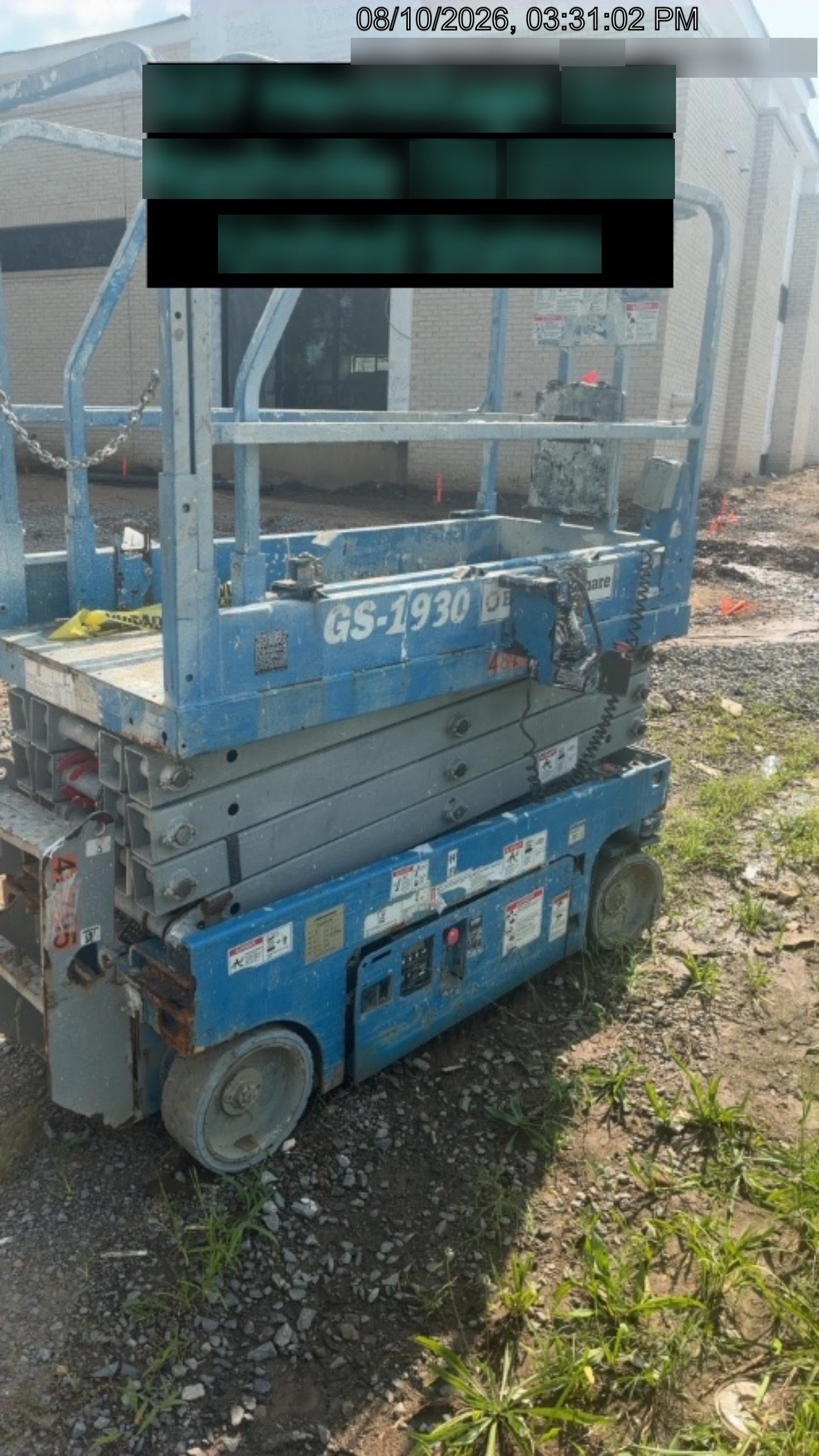 2019 Genie GS-1930 Fixed Rails with Chain Entry