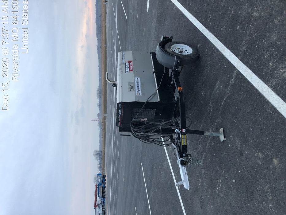 2019 Lincoln Electric Vantage 322 Ready-Pak 3, Two Wheel Trailer, Fender and Light Kit, Cable Rack