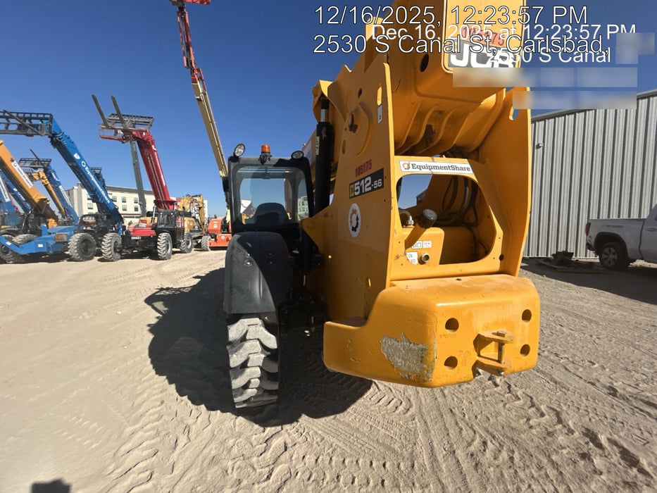 2020 JCB 512-56 Canopy, 74Hp, Solid Tires, Work Lights, Beacon, Aux Hydraulics, Back up Alarm, Lifting Eye, ES Decals