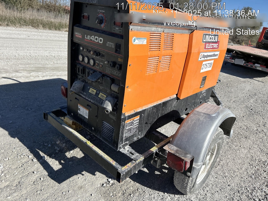 2022 Lincoln Electric LE400 Kubota V1505, Trlr, Cable Rack, Light Kit, ES Decals, T3