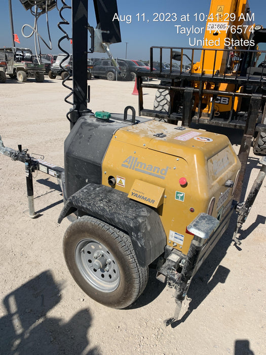 2022 Allmand NLV3GR (4) LED Light Fixture 350W, 23' Vertical Mast, 3kW Prime, Towable, ES Decals, T3