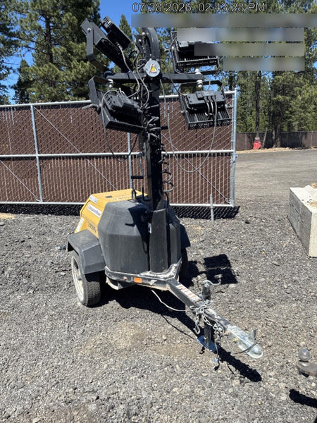 2022 Allmand NLV3GR (4) LED Light Fixture 350W, 23' Vertical Mast, 3kW Prime, Towable, Deep Sea L401, Leveling Jacks, Yanmar T4F 5.8hp