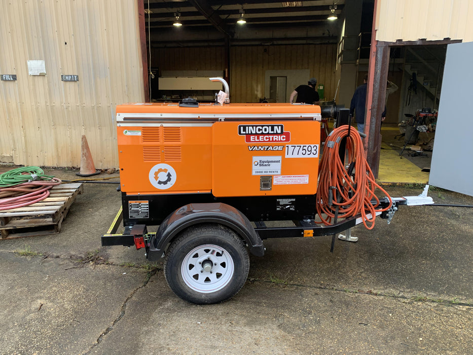 2021 Lincoln Electric Vantage 322 Vantage 322 Ready Pak 3 w/ Decals, ORANGE (includes trailer, cable rack, fender light kit) NO Telematics