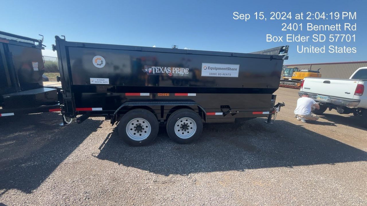 2024 TEXAS PRIDE TRAILERS 14'L x 7'W 5 Cu Yd Trunnion Hydraulic Dump