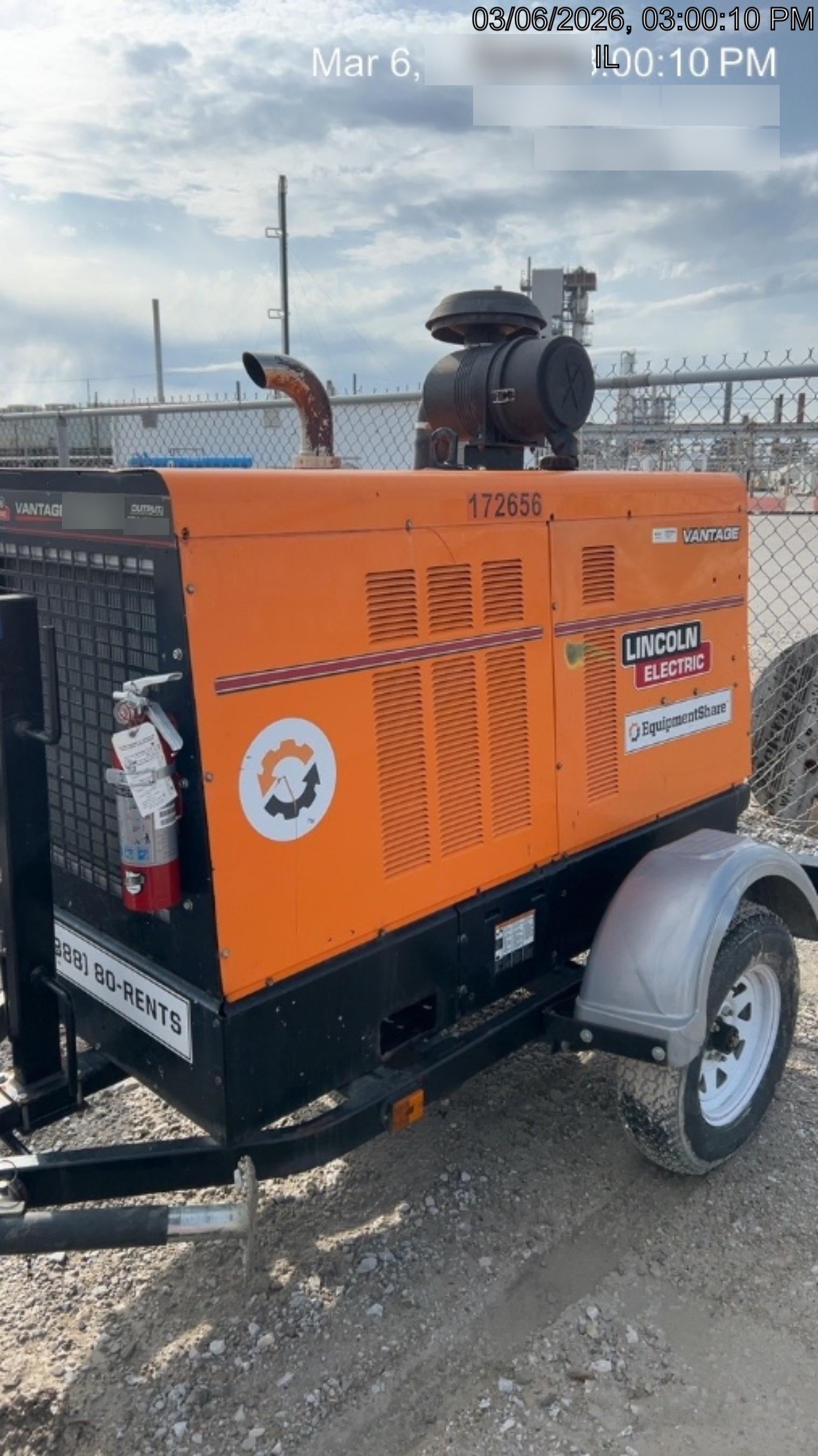 2021 Lincoln Electric Vantage 549X Ready Pak 3, ORANGE (includes trailer, cable rack, fender light kit)