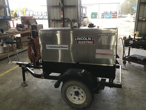 2019 Lincoln Electric Vantage 322 Ready-Pak 3, Two Wheel Trailer, Fender and Light Kit, Cable Rack