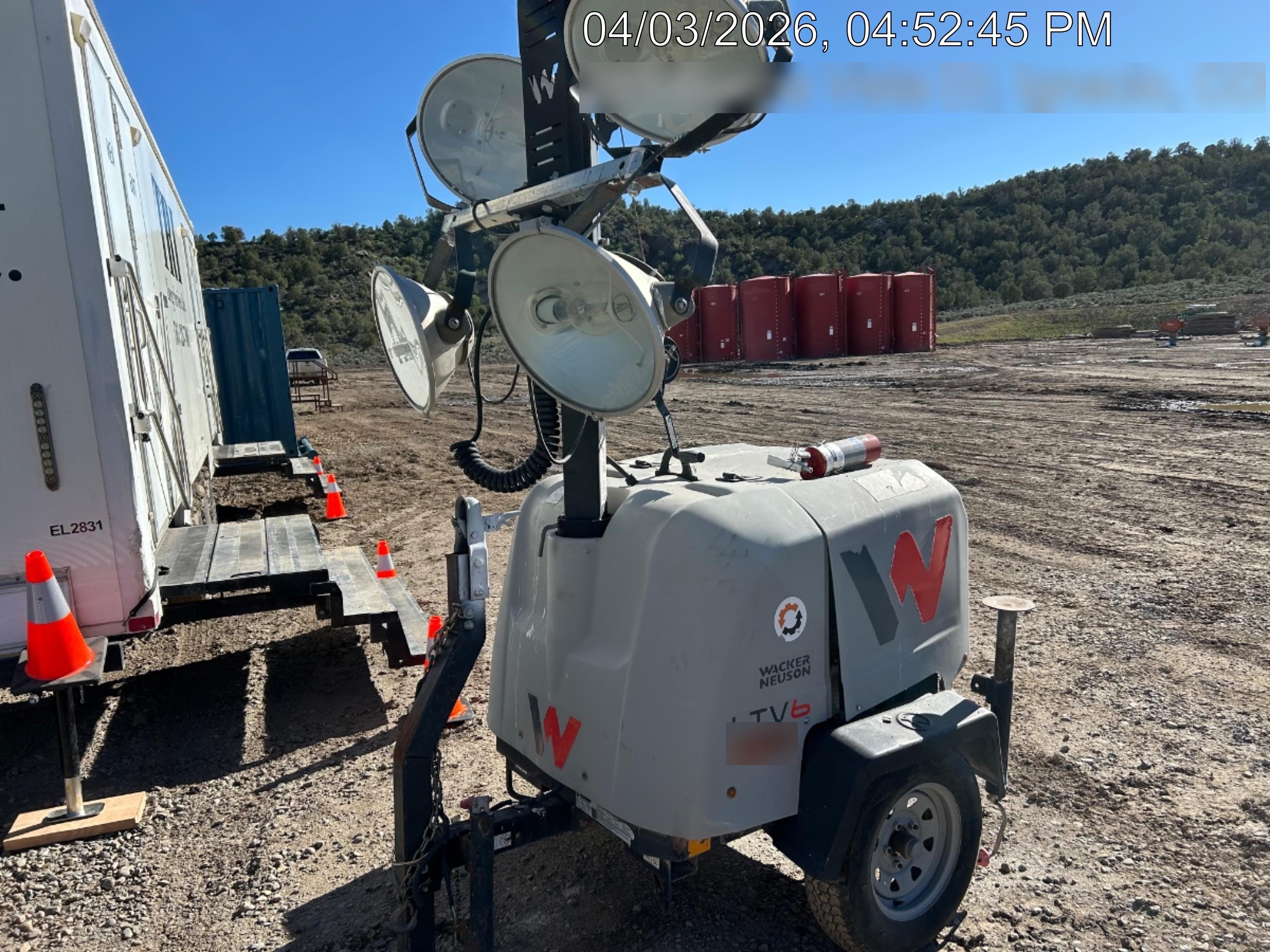 2019 Wacker Neuson LTV6L-MH Wacker Neuson LTV6L Mobile Light Tower w/Fuel Level Sensor Installed