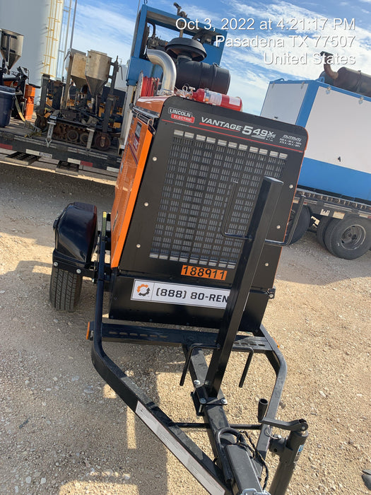 2021 Lincoln Electric Vantage 549X Ready Pak 3, ORANGE (includes trailer, cable rack, fender light kit)