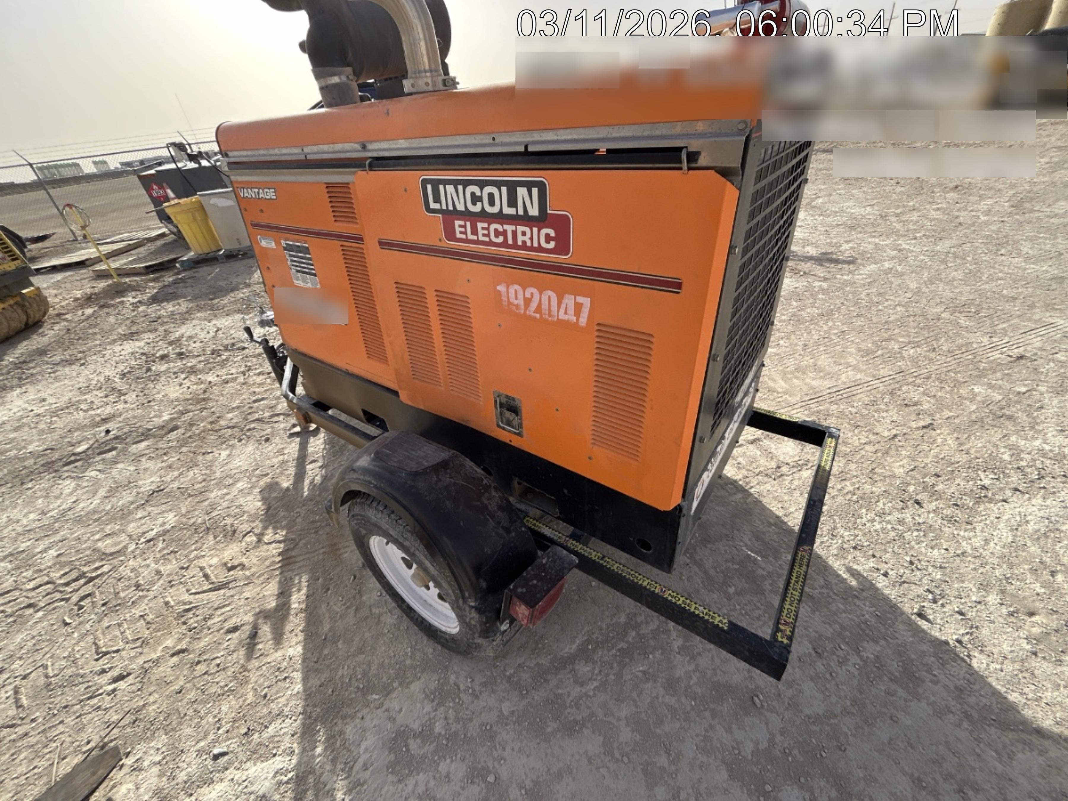 2021 Lincoln Electric Vantage 549X Ready Pak 3, ORANGE (includes trailer, cable rack, fender light kit)