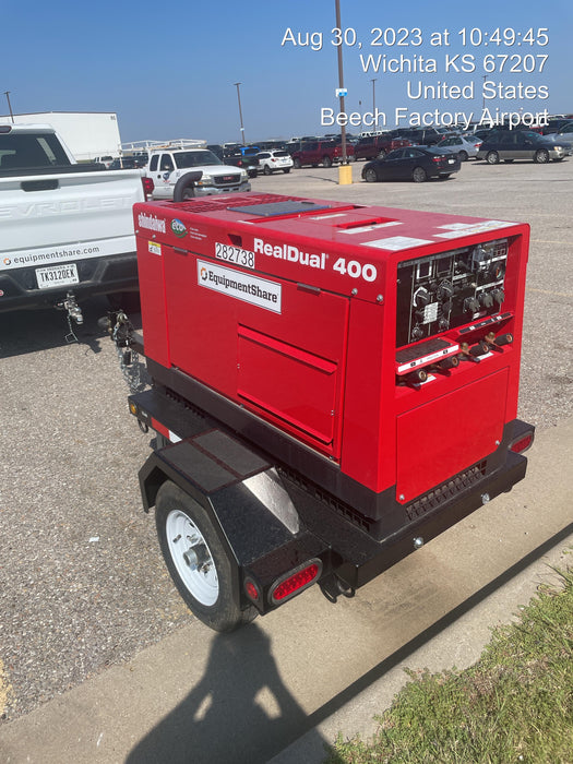 2022 Shindaiwa DGW400MDL Kubota D902 Engine, 23 HP, Dual Op Welder, Wire, Arc, Droop Stick, Tig, and CC Stick Functionality, Simulphase, 3 Phase and 1 Phase Gen Output, Single Axle NB Trlr, Slr Trckl Chrg 12V 12W, Fire Ext