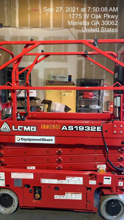 2021 Lgmg AS1932E Electric Drive, Solid Non Marking Tires, Dual Beacons