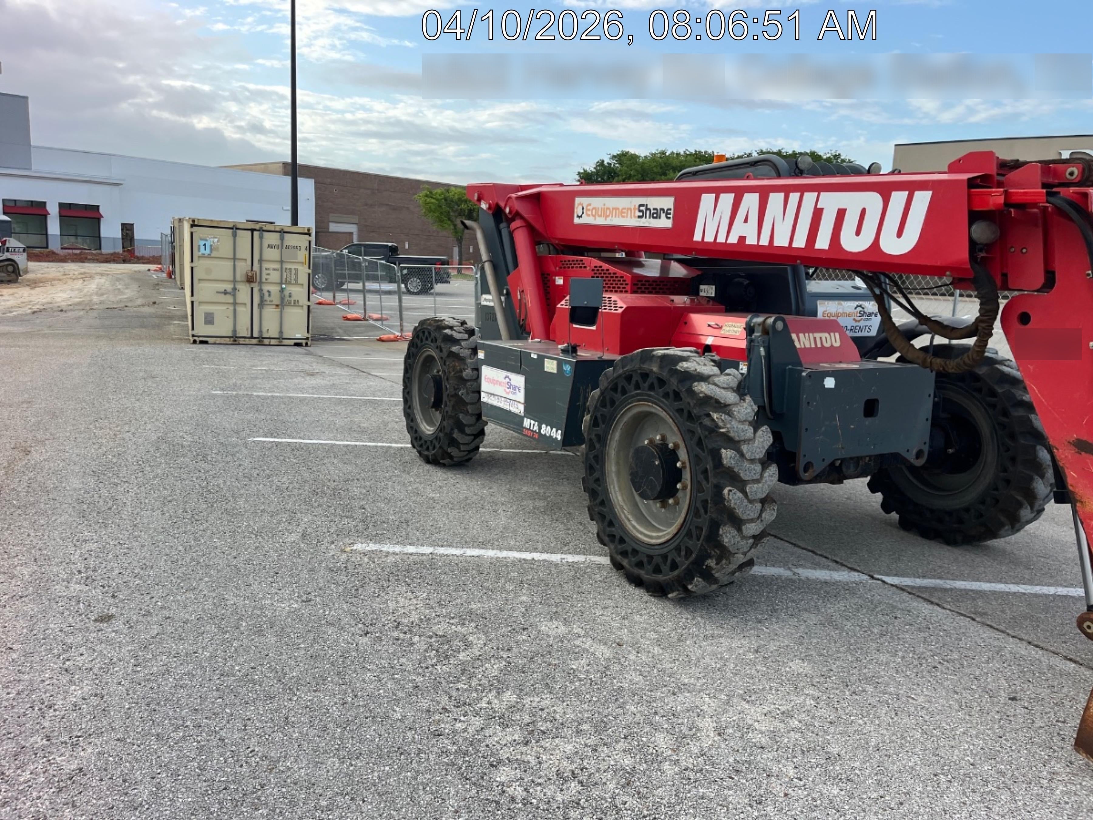 2018 Manitou MTA8044 MTA 8044 - 74 HP T4, Canopy, Worklights/Strobe, Beacon, 66" Carriage, 48" Forks, Solid Tires, Lift Hook, Aux Hydraulics